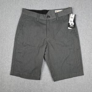 NWT Volcom Mens 29 Charcoal Gray Flat Front Chino Golf Shorts